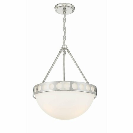 CRYSTORAMA Kirby 3 Light Polished Nickel Chandelier KIR-B8105-PN